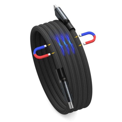 Magnetic Coiled Type C to Type C Cable, 65W