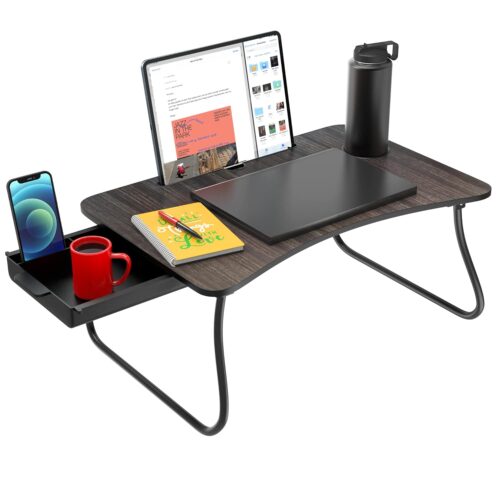 Multipurpose Portable Laptop Table, Study Table, Bed Table, Standing Desk with Cup Holder